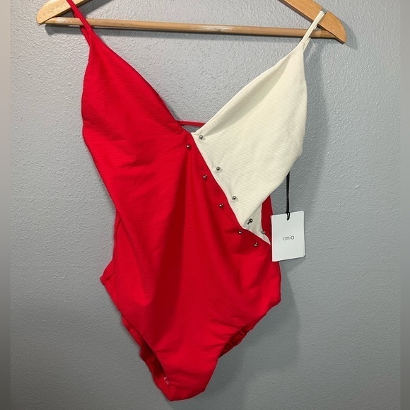 ONIA JACQUE SWIMSUIT High Risk Red New with tags size XL B45 - Picture 2 of 9